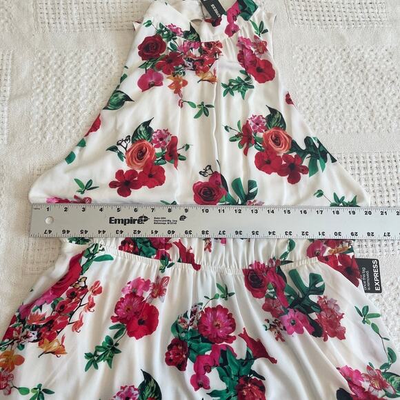Express XL halter assymetrical sleeveless floral dress D3 2861 - Picture 2 of 10
